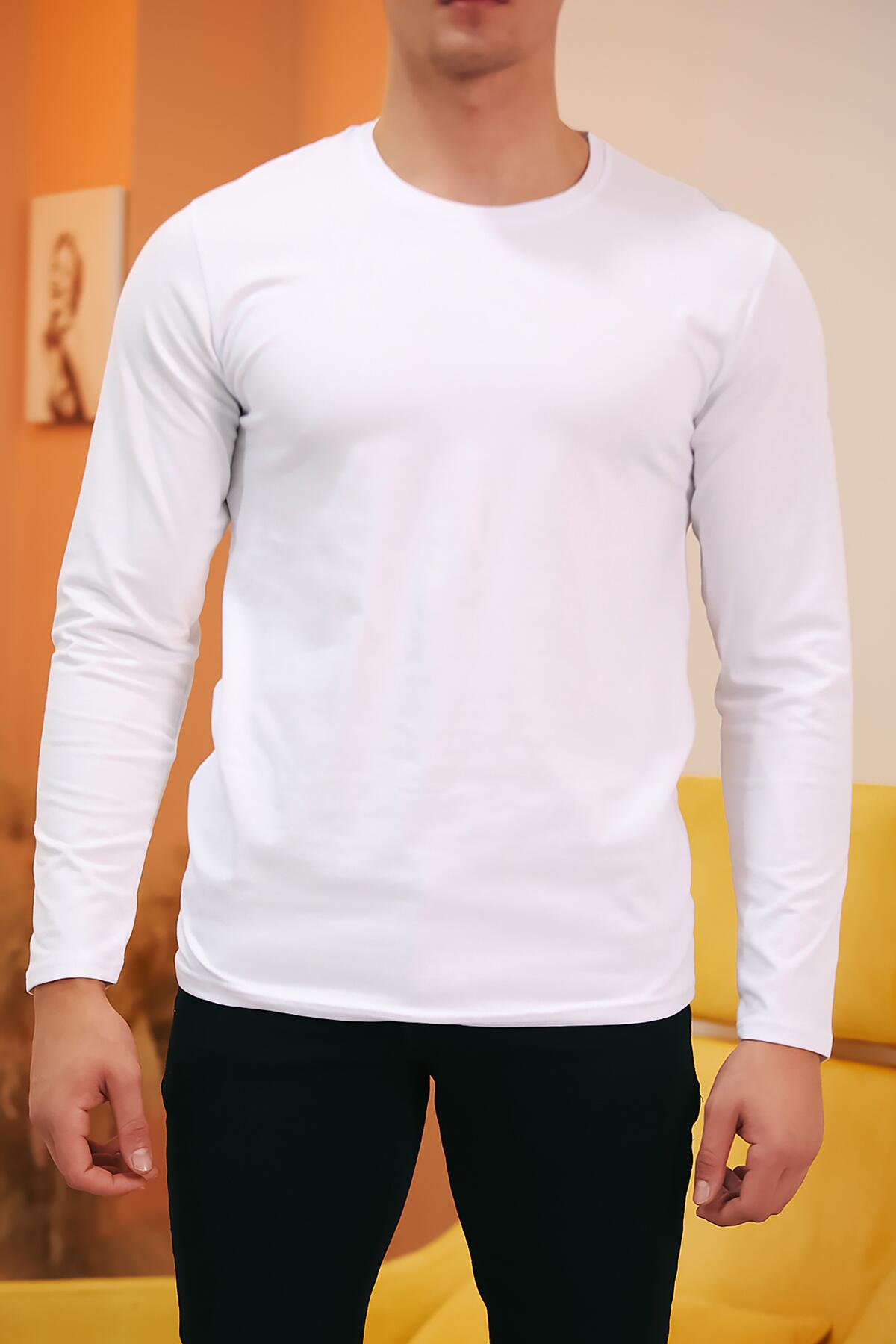 Erkek Bisiklet Yaka Uzun Kol T-shirt