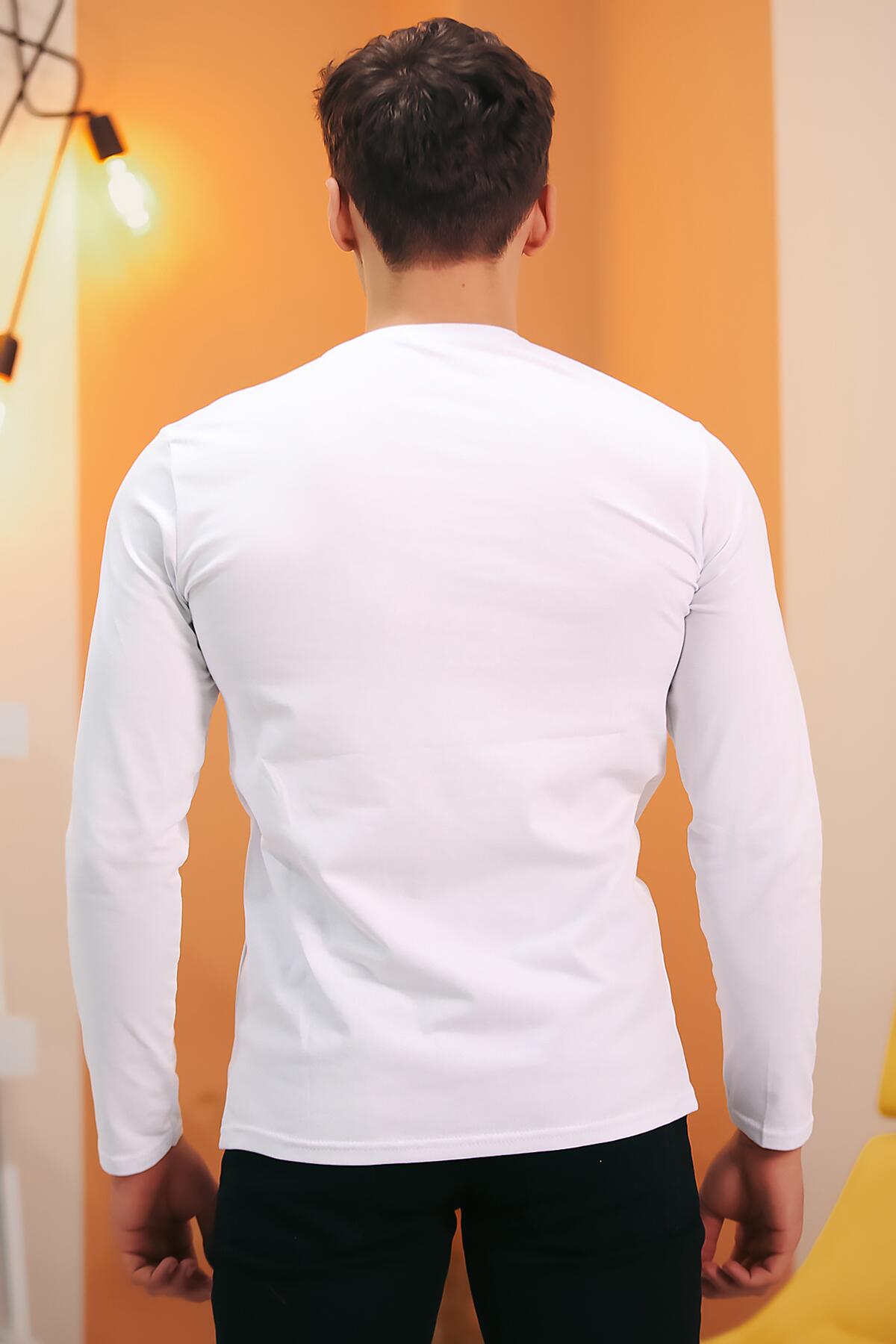Erkek Bisiklet Yaka Uzun Kol T-shirt
