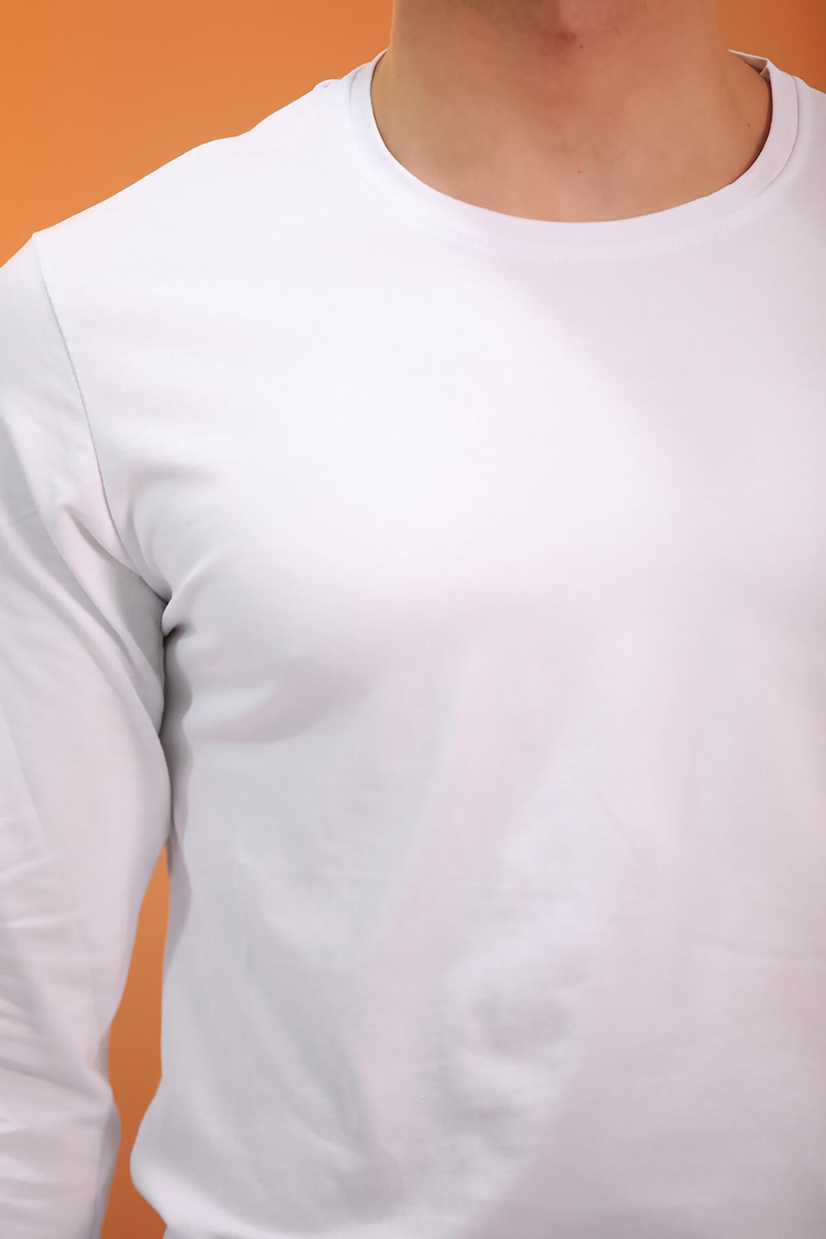 Erkek Bisiklet Yaka Uzun Kol T-shirt