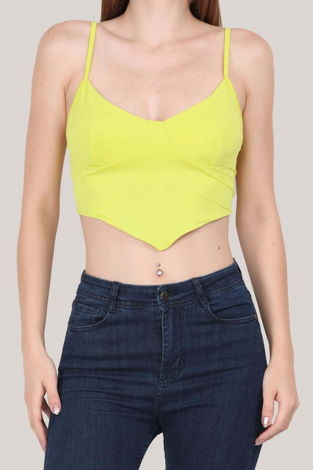 Kadın Kısa Crop Büstiyer Yağ