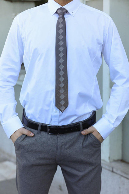 Erkek Saten Gömlek Beyaz