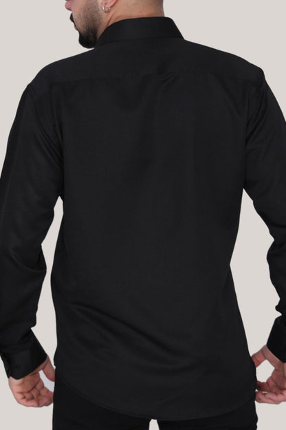 Erkek Saten Gömlek Siyah