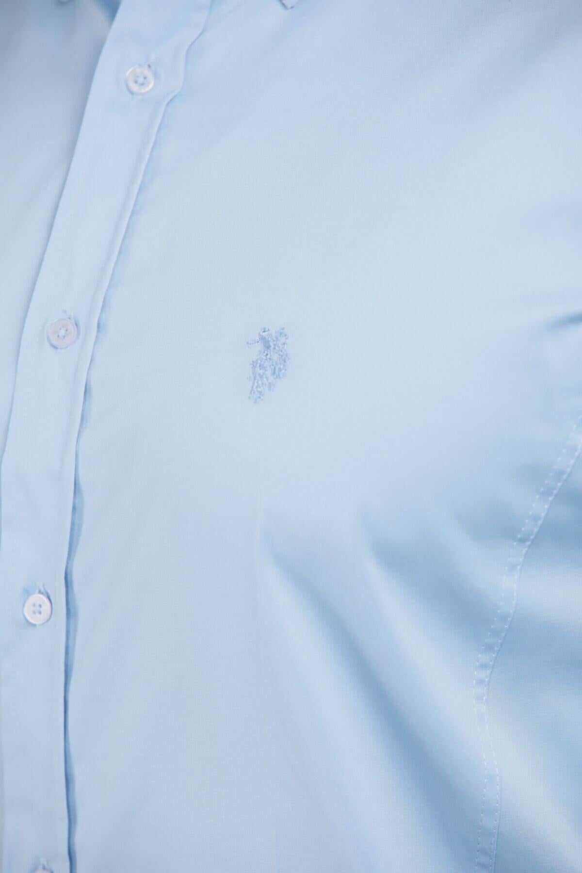 Erkek Saten Gömlek Mavi