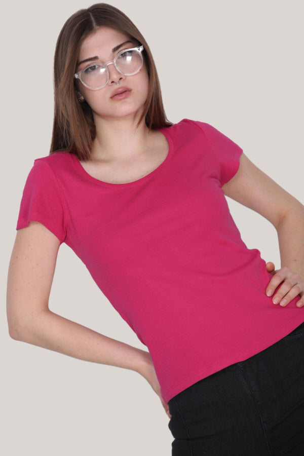 Kadın Kısa Kollu Bluz  Pembe