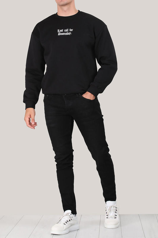 Erkek Boru Paça Pantolon  Siyah