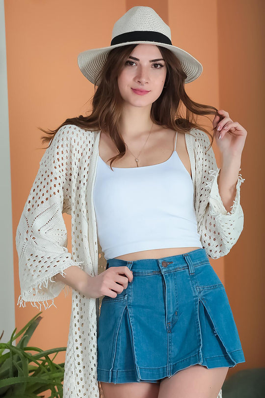 Kadın Şort Etek  Kot