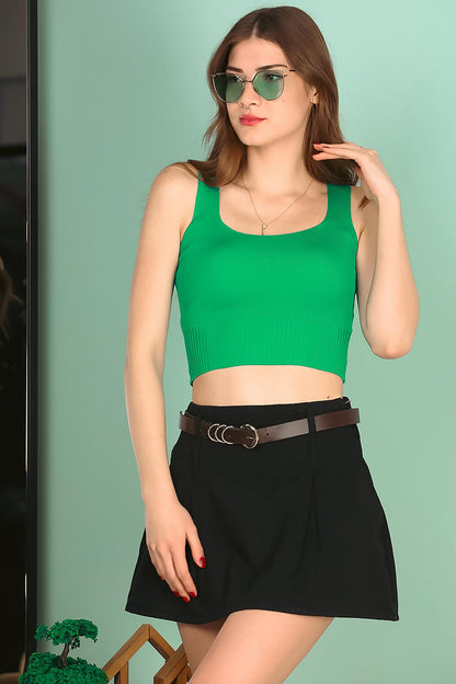 Kadın Askılı Crop Bluz