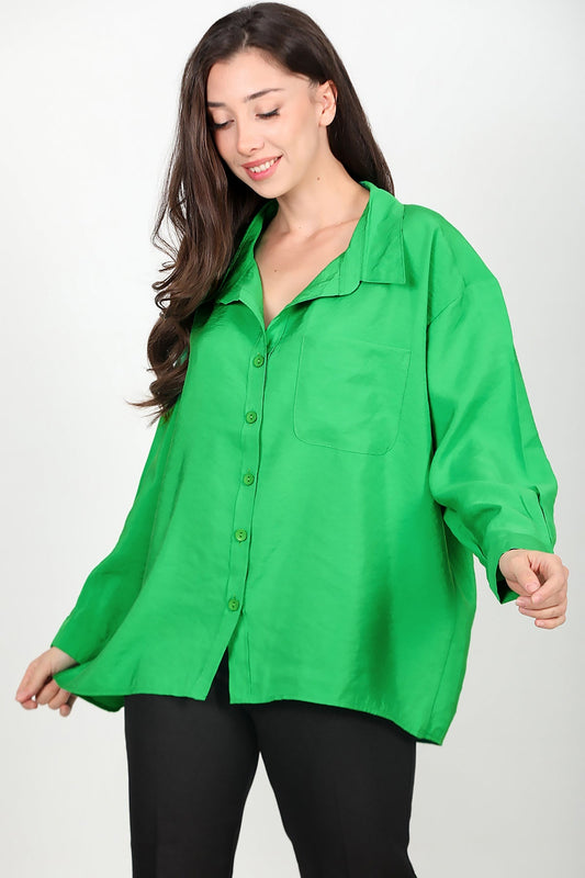 Kadın Oversize Gömlek Yeşil