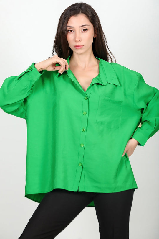 Kadın Oversize Gömlek Yeşil