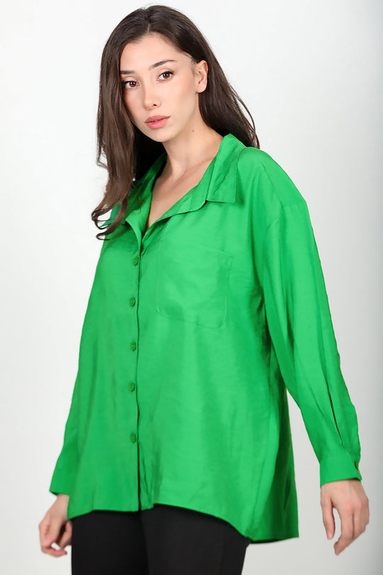 Kadın Oversize Gömlek Yeşil