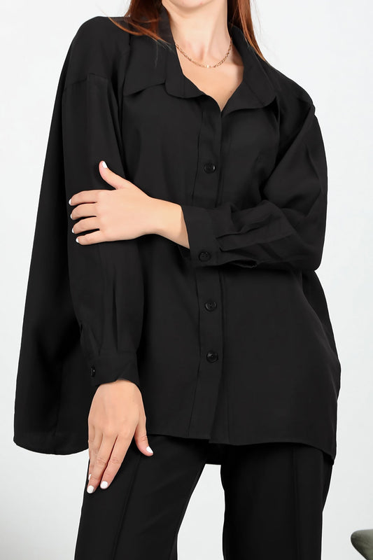 Kadın Oversize Gömlek Siyah