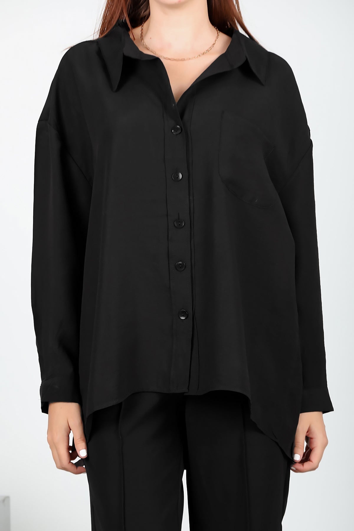 Kadın Oversize Gömlek Siyah