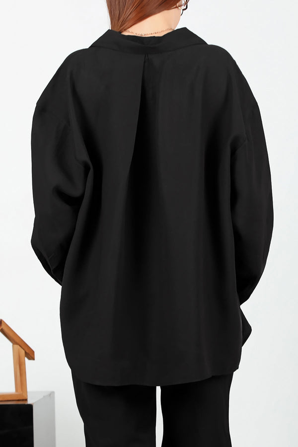 Kadın Oversize Gömlek Siyah