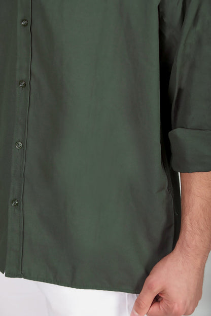 Erkek Uzun Kol Gömlek Haki Çok Renkli