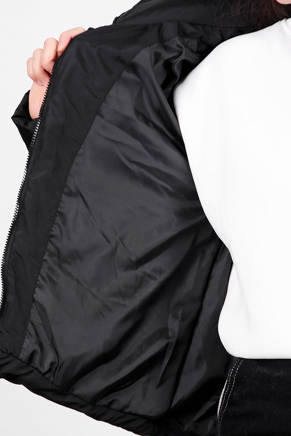 Overshort Kadın Oversize Kısa Mont Siyah Siyah