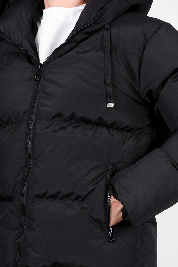 Overshort Kadın Oversize Kısa Mont Siyah Siyah