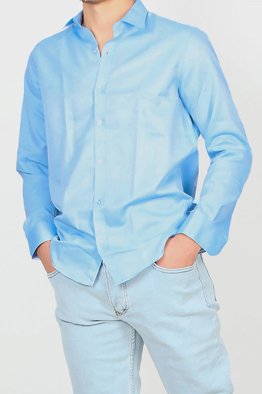 Erkek Uzun Kol Gömlek Mavi Mavi