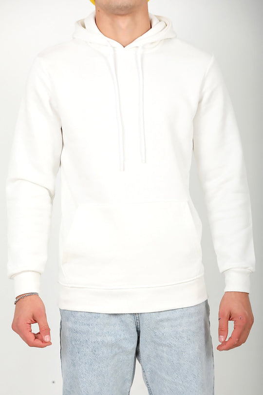 Erkek Kapşonlu Sweat Ekru Ekru