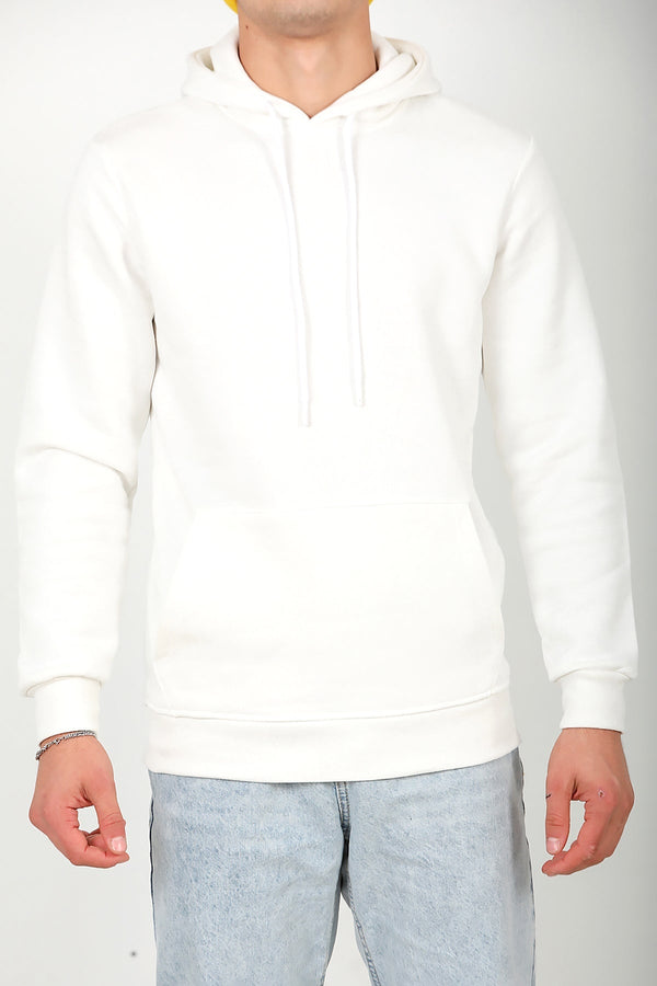 Erkek Kapşonlu Sweat Ekru Ekru