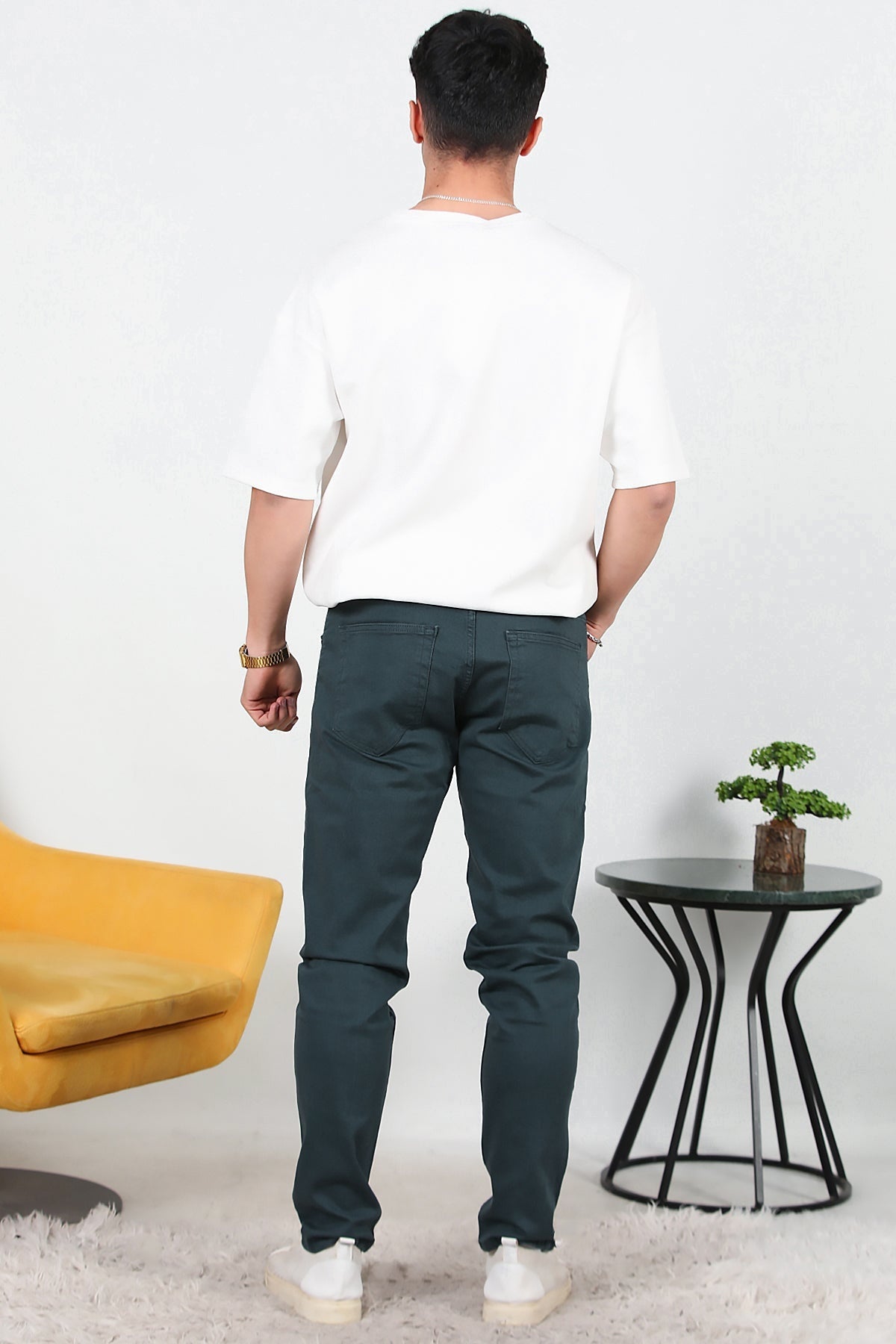 Erkek Düz Paça Likralı Kot Pantolon  Lacivert
