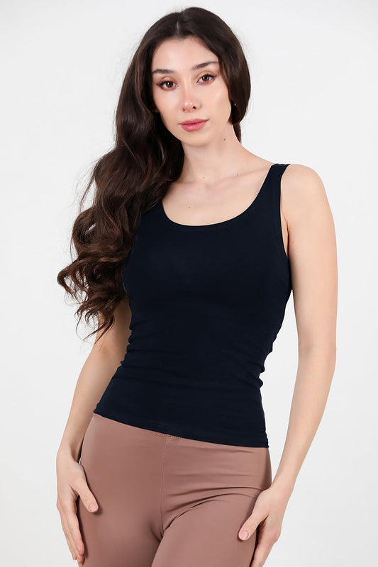 Kadın Kalın Askılı Bady  Lacivert