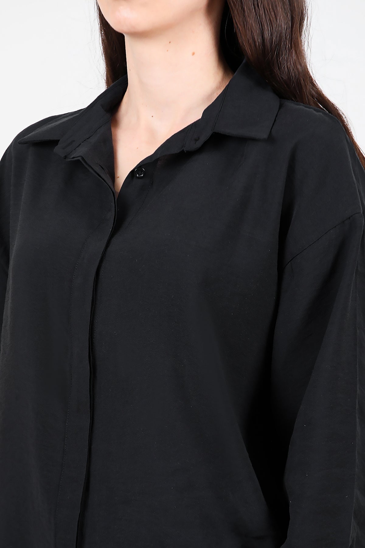 Kadın Uzun Kol Gömlek  Siyah