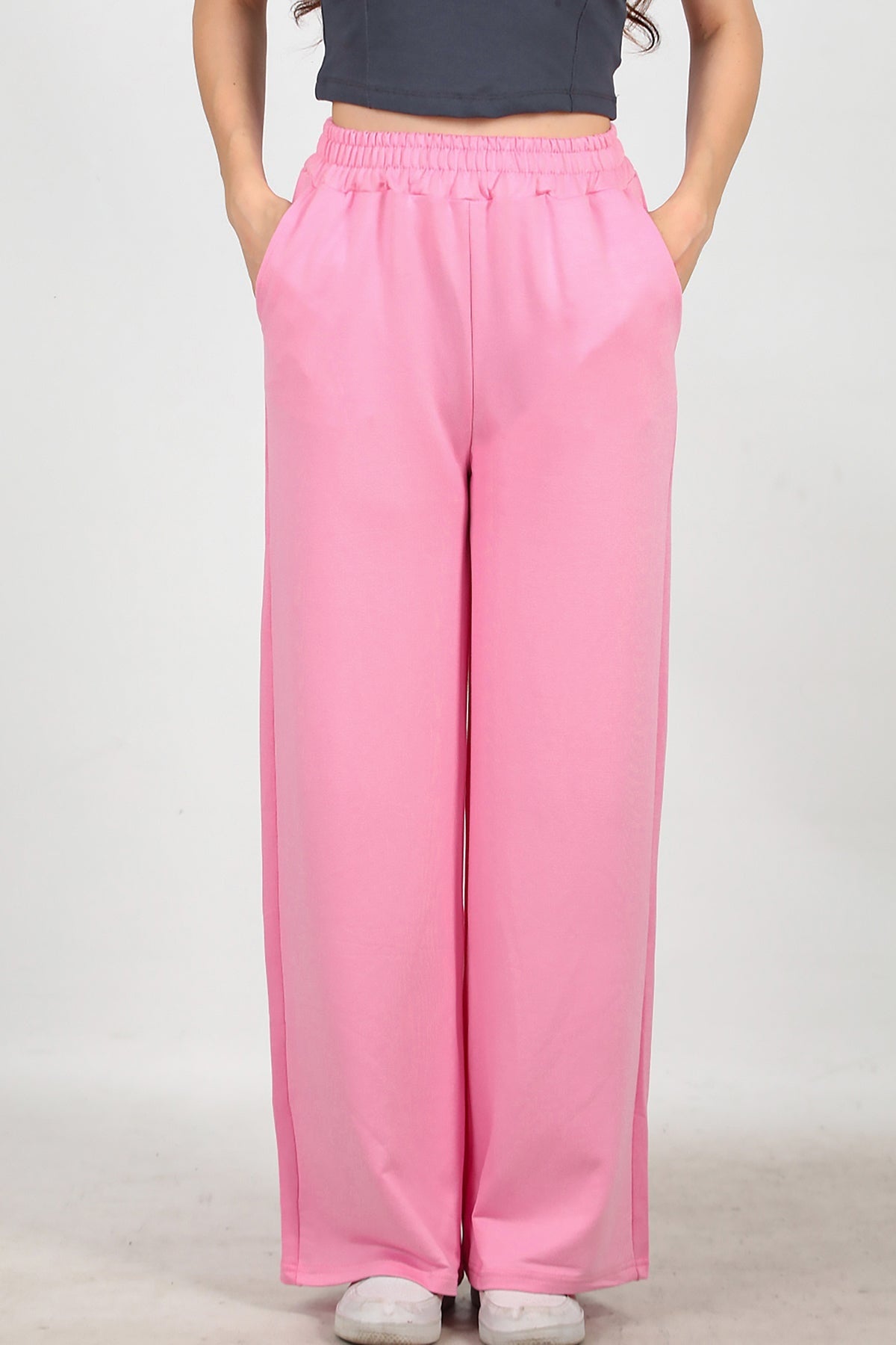 Kadın Bol Paça Cepli Eşofman  Pembe
