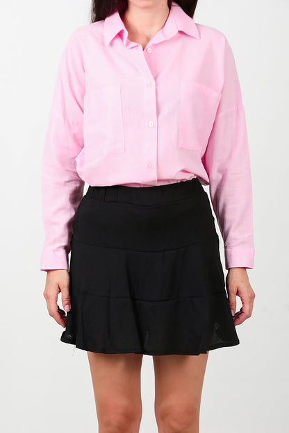 Kadın Katlı Şortlu Etek  Siyah