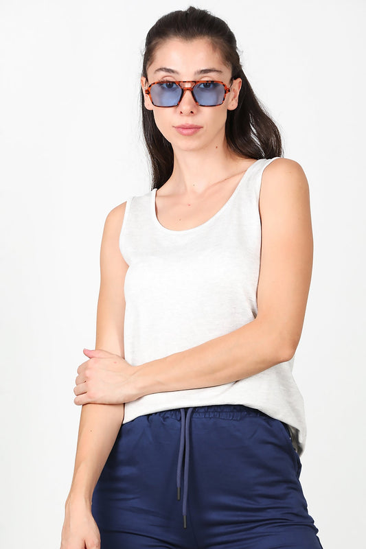 Kadın Kalın Askılı Tshırt  Gri