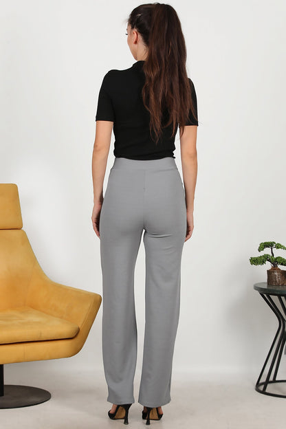 Kadın Palazzo Krep Kumaş Pantolon  Gri
