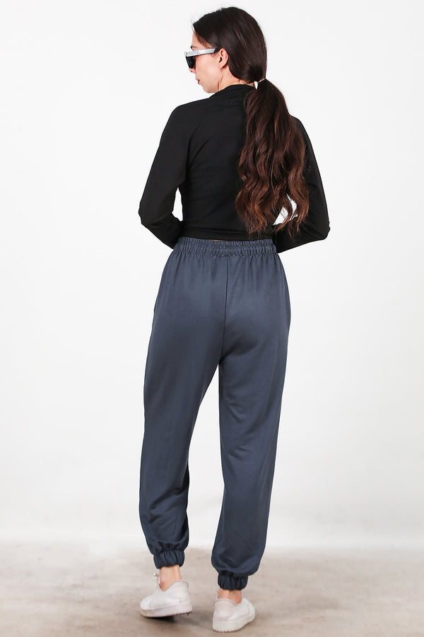 Kadın Paça Lastikli Oversize Eşofman  Füme