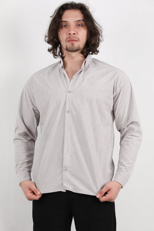 Erkek Kadife Gömlek  Gri