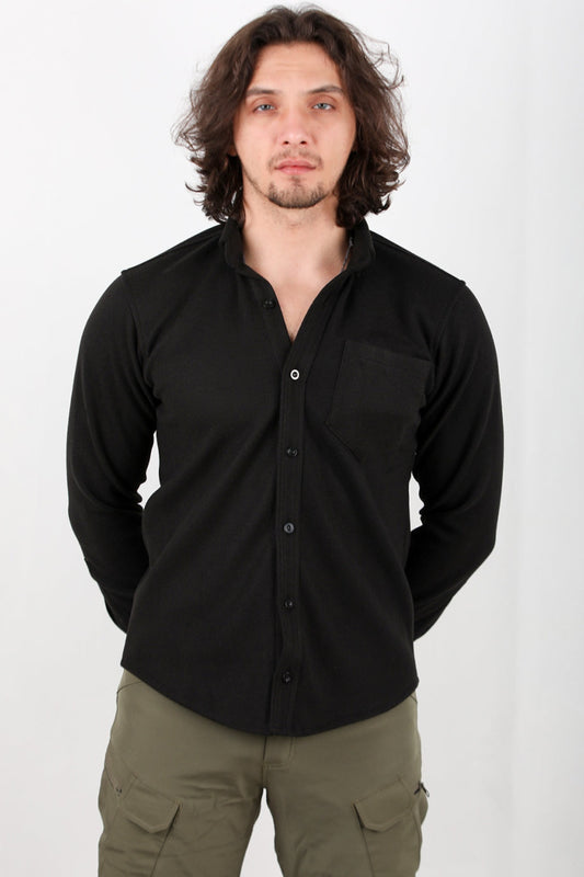 Erkek Kaşe Gömlek  Siyah