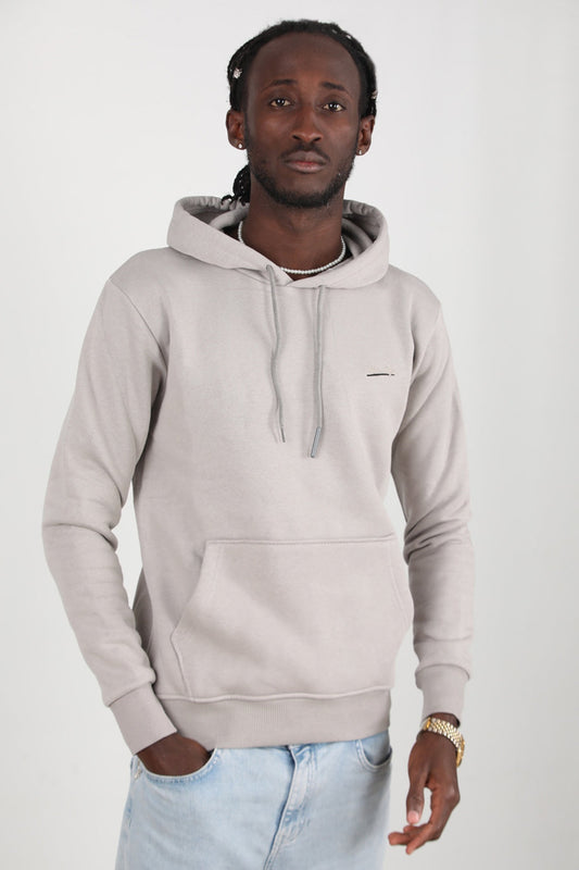 Erkek 3Iplik Kapşonlu Sweat  Gri