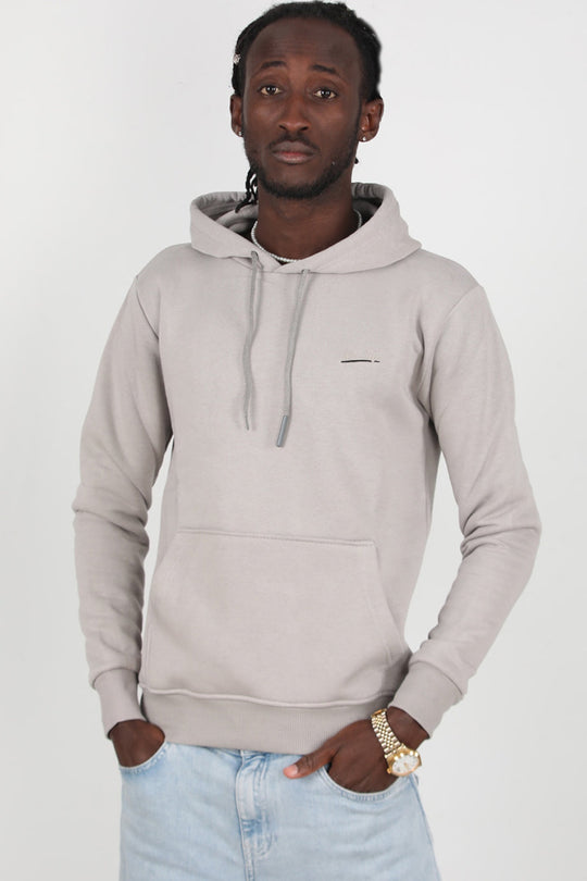 Erkek 3Iplik Kapşonlu Sweat  Gri