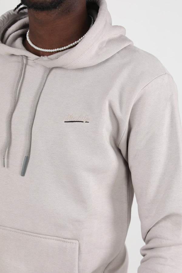 Erkek 3Iplik Kapşonlu Sweat  Gri