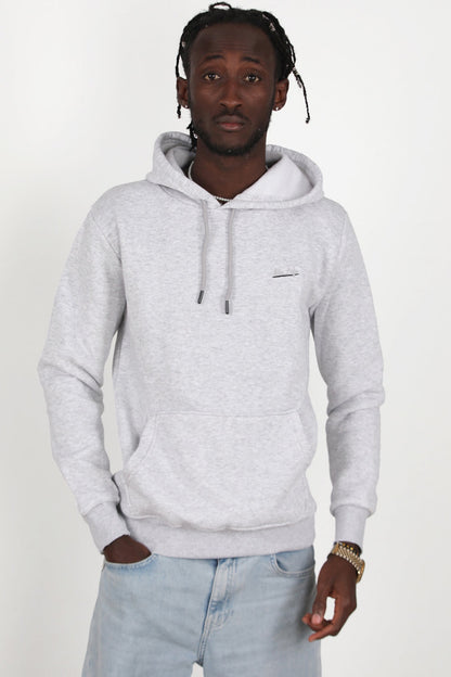 Erkek 3Iplik Kapşonlu Sweat  Açık Gri