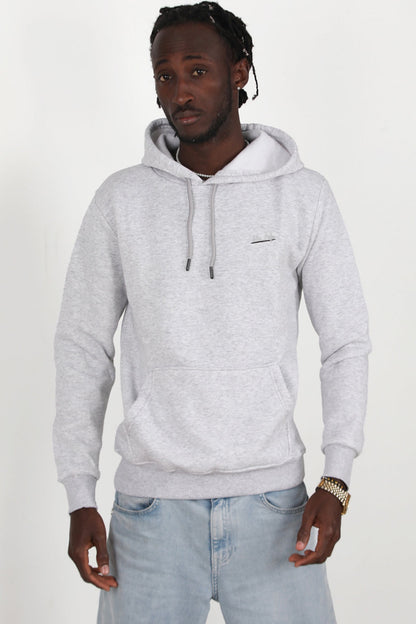 Erkek 3Iplik Kapşonlu Sweat  Açık Gri