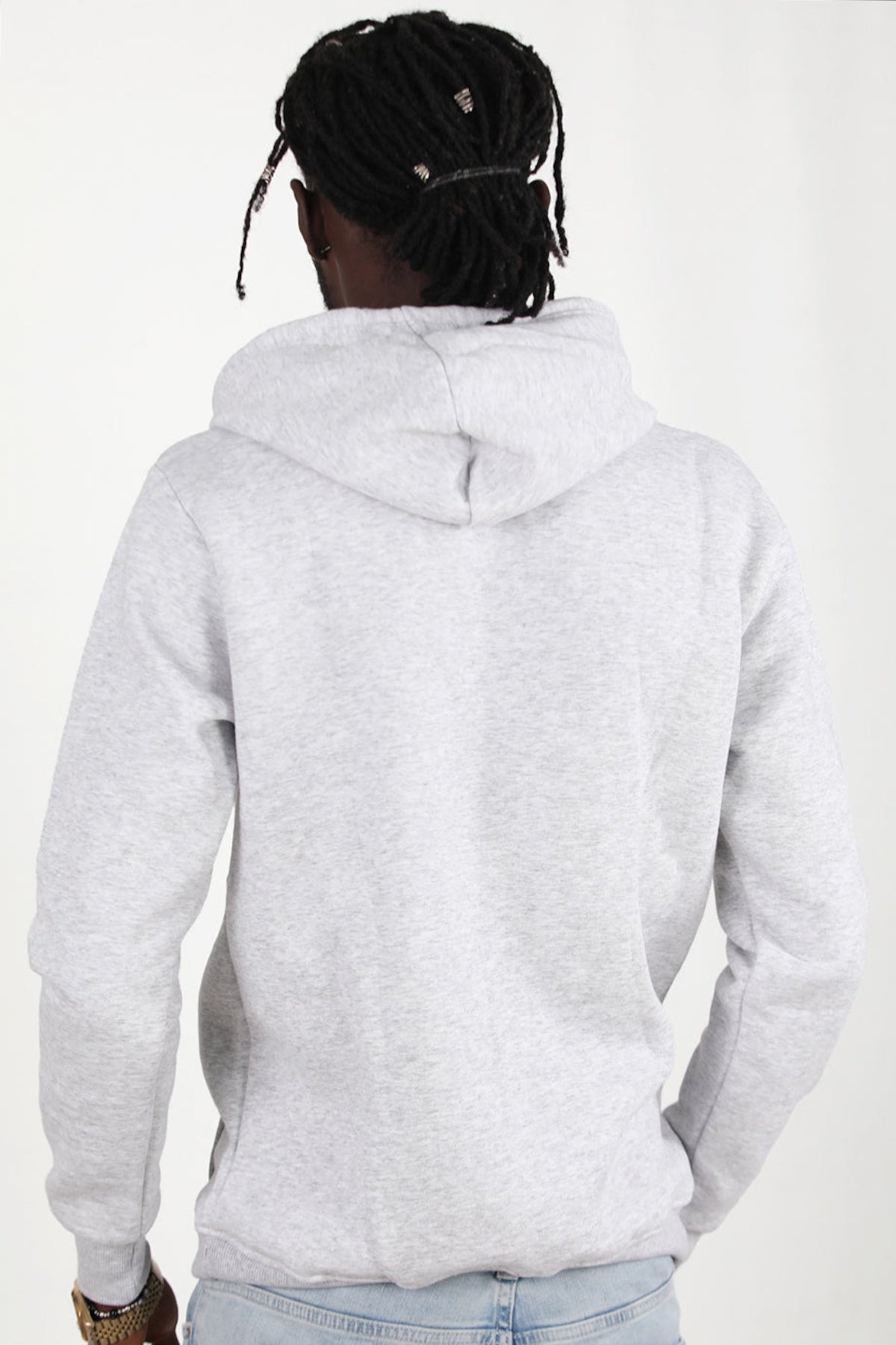 Erkek 3Iplik Kapşonlu Sweat  Açık Gri