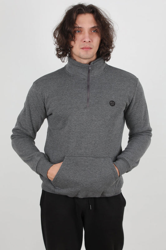 Erkek Yarım Fermuar Sweat  Antrasit