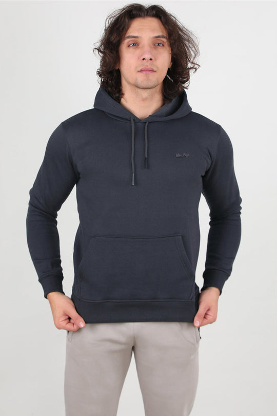 Erkek 3Iplik Kapşonlu Sweat  Füme