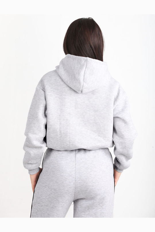 Kadın Cepli Crop Sweat  Açık Gri