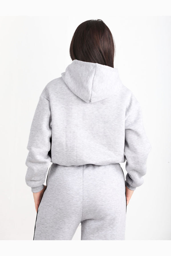 Kadın Cepli Crop Sweat  Açık Gri