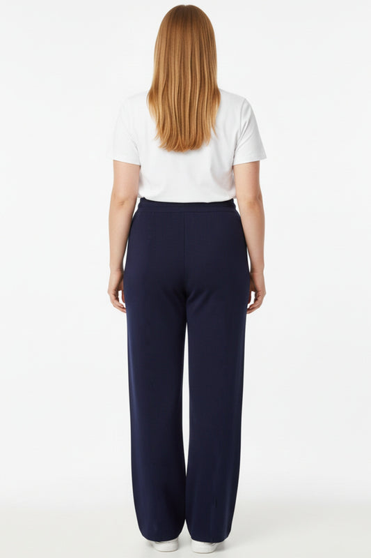 Kadın Triko Çimalı Pantolon  Lacivert