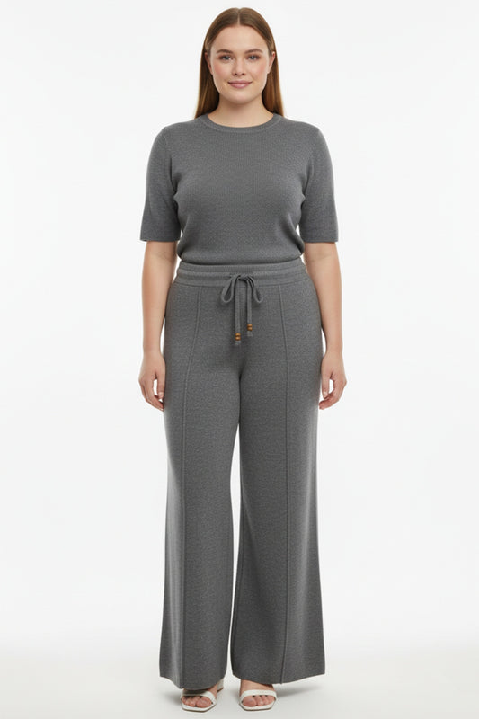 Kadın Triko Çimalı Pantolon  Antrasit