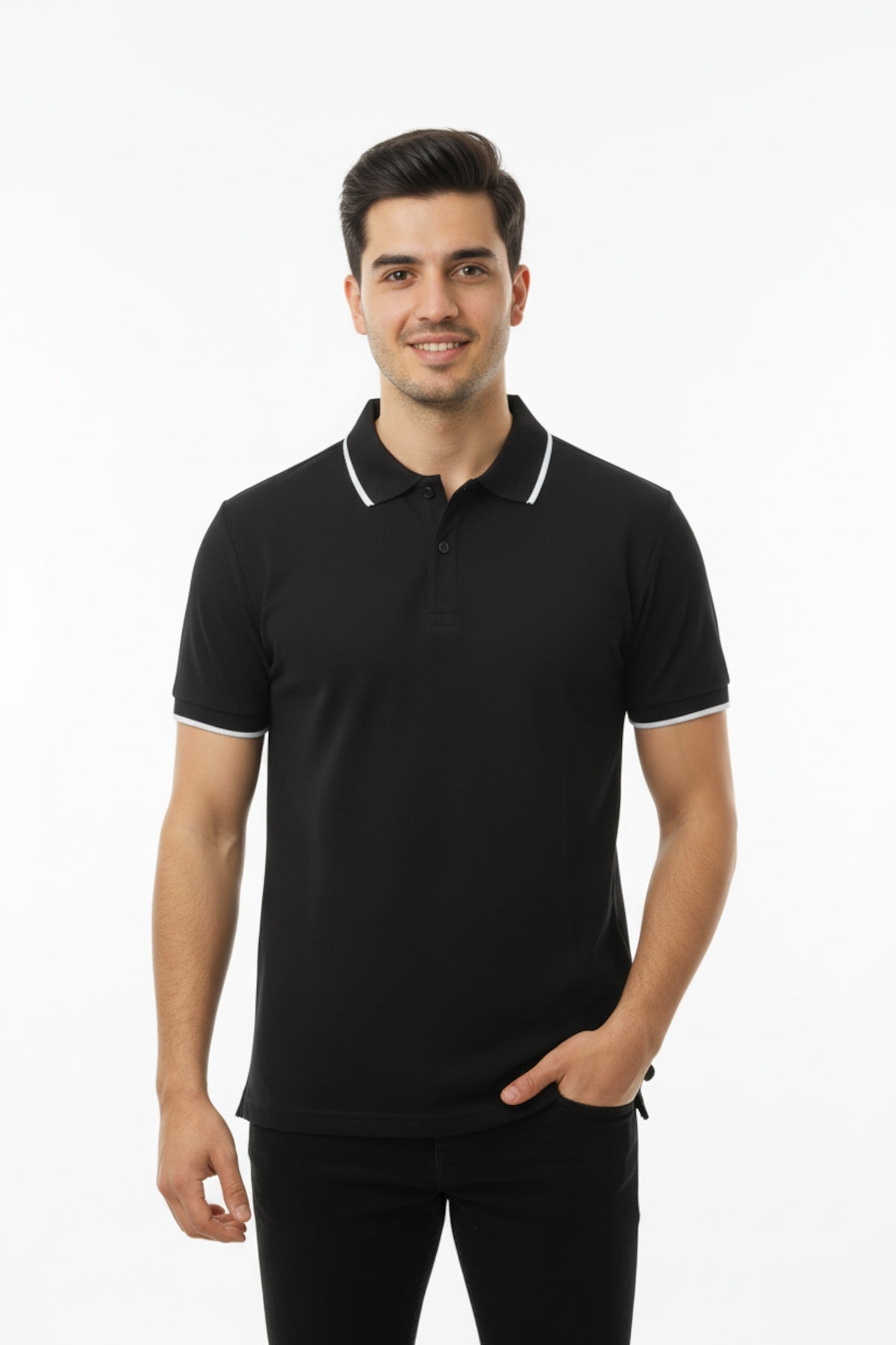 Erkek Polo Yaka Tshırt  Siyah