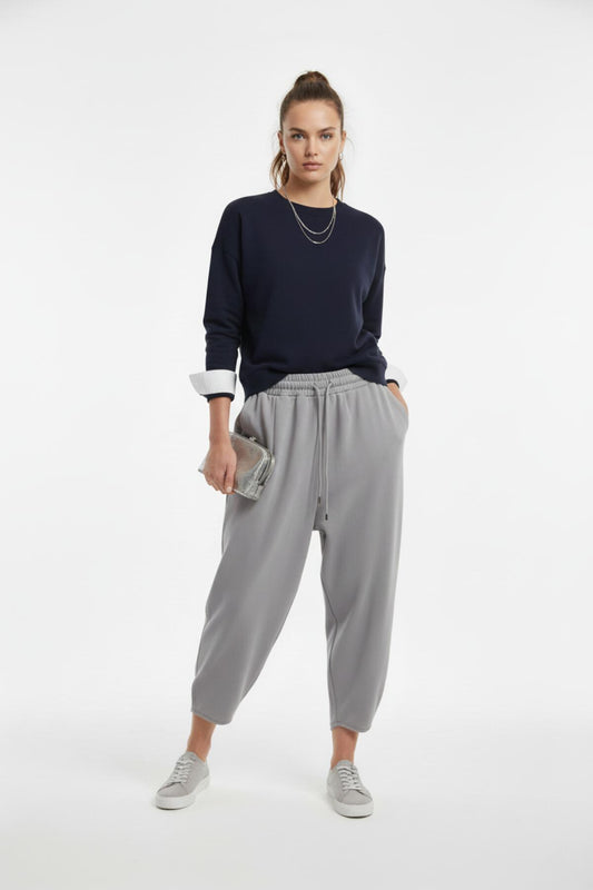 Kadın Paça Detay Şalvar  Gri