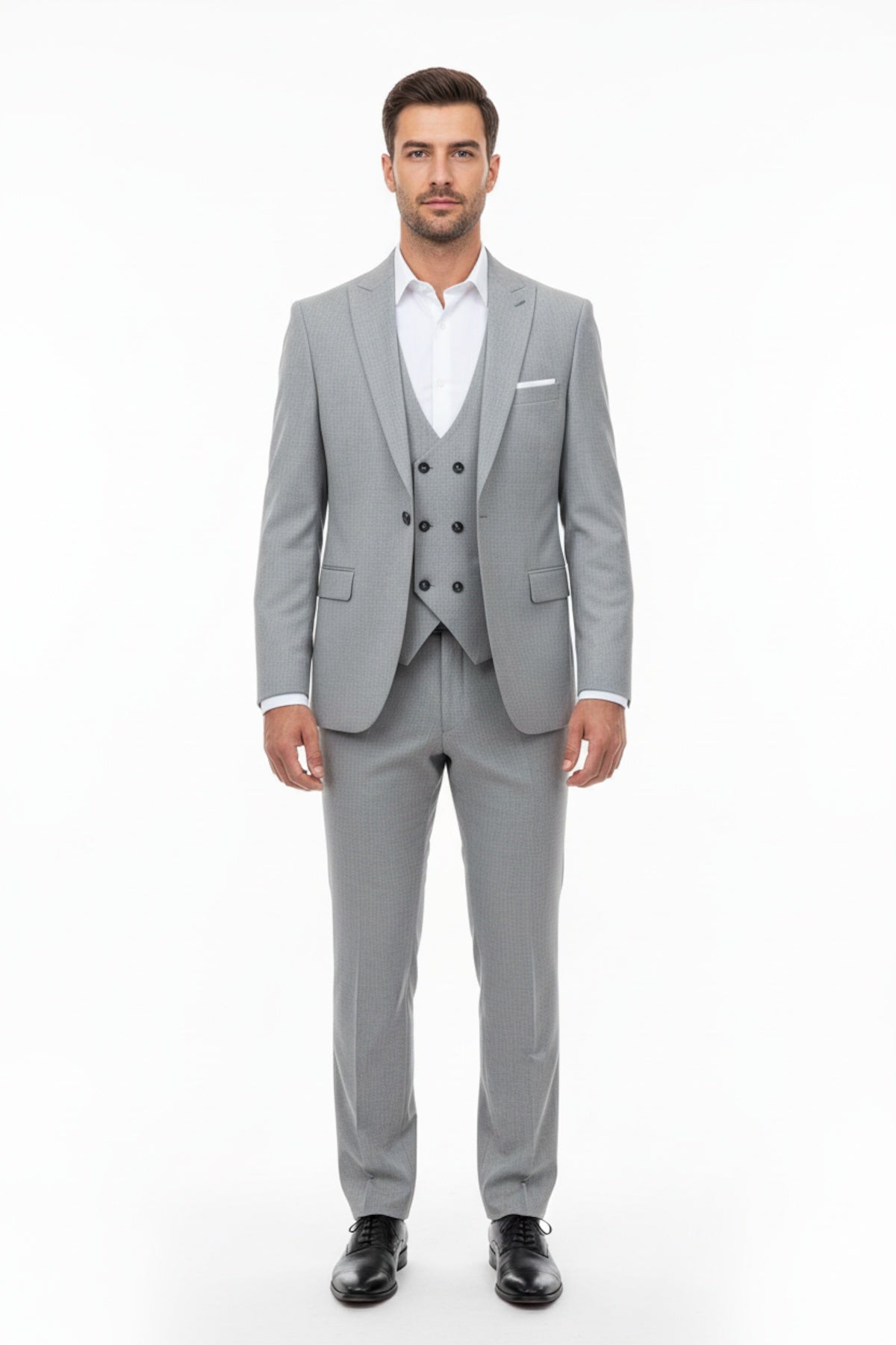 Erkek Mega 3Lü Takım  Açık Gri