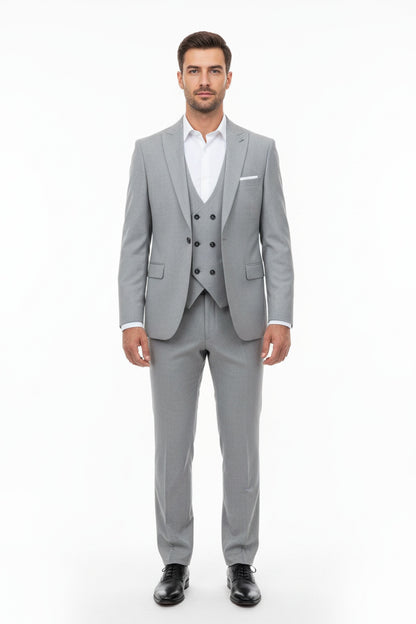 Erkek Mega 3Lü Takım  Açık Gri