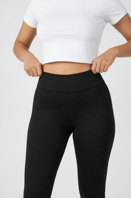 Kadın Taşlı Tayt  Siyah